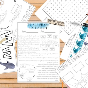 Whale Shark Unit Study: Hand-Drawn Anatomy & Life Cycle (A4/US Letter Digital Download)
