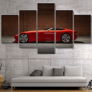 Karma SC1 Sport Car 5 Pieces Canvas Wall Art, Large Framed 5 Pieces Canvas Wall Art, Extra Large Framed 5 Panel Canvas Wall Art, Modern Art