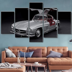 Mercedes-Benz SL300 5 Pieces Canvas Wall Art, Large Framed 5 Pieces Canvas Wall Art, Extra Large Framed 5 Panel Canvas Wall Art, Modern Art