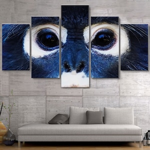 Langour Monkey Face 5 Piece Canvas Wall Art, Large Framed Wall Art, Extra Large Framed Wall Art, Wall Art Framed, Modern Abstract Art Decor
