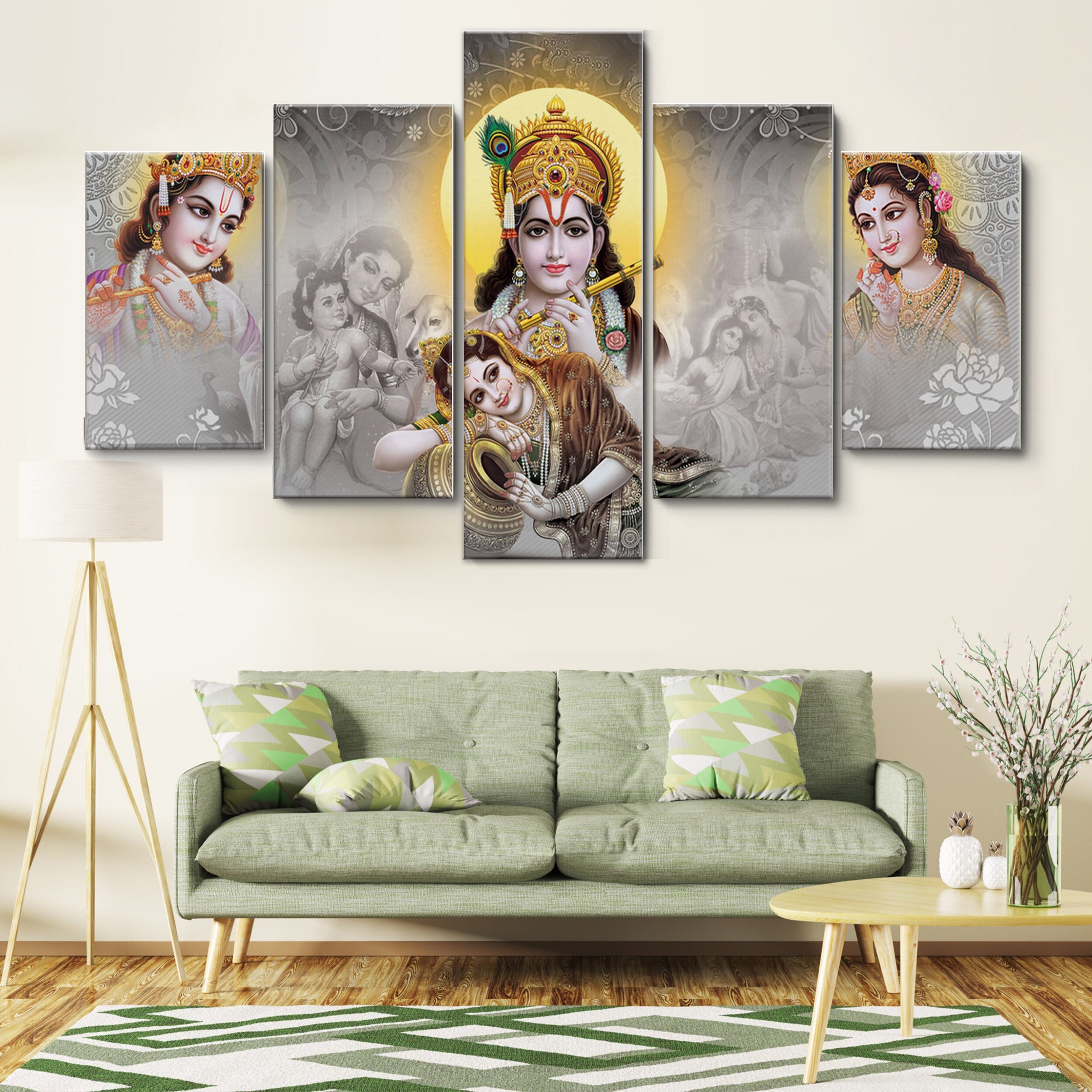 Divine Radha Krishna Diamond Painting Hindu God 5D DIY Diamond Embroidery  Children Room Decor Colorful Krishna Painting 