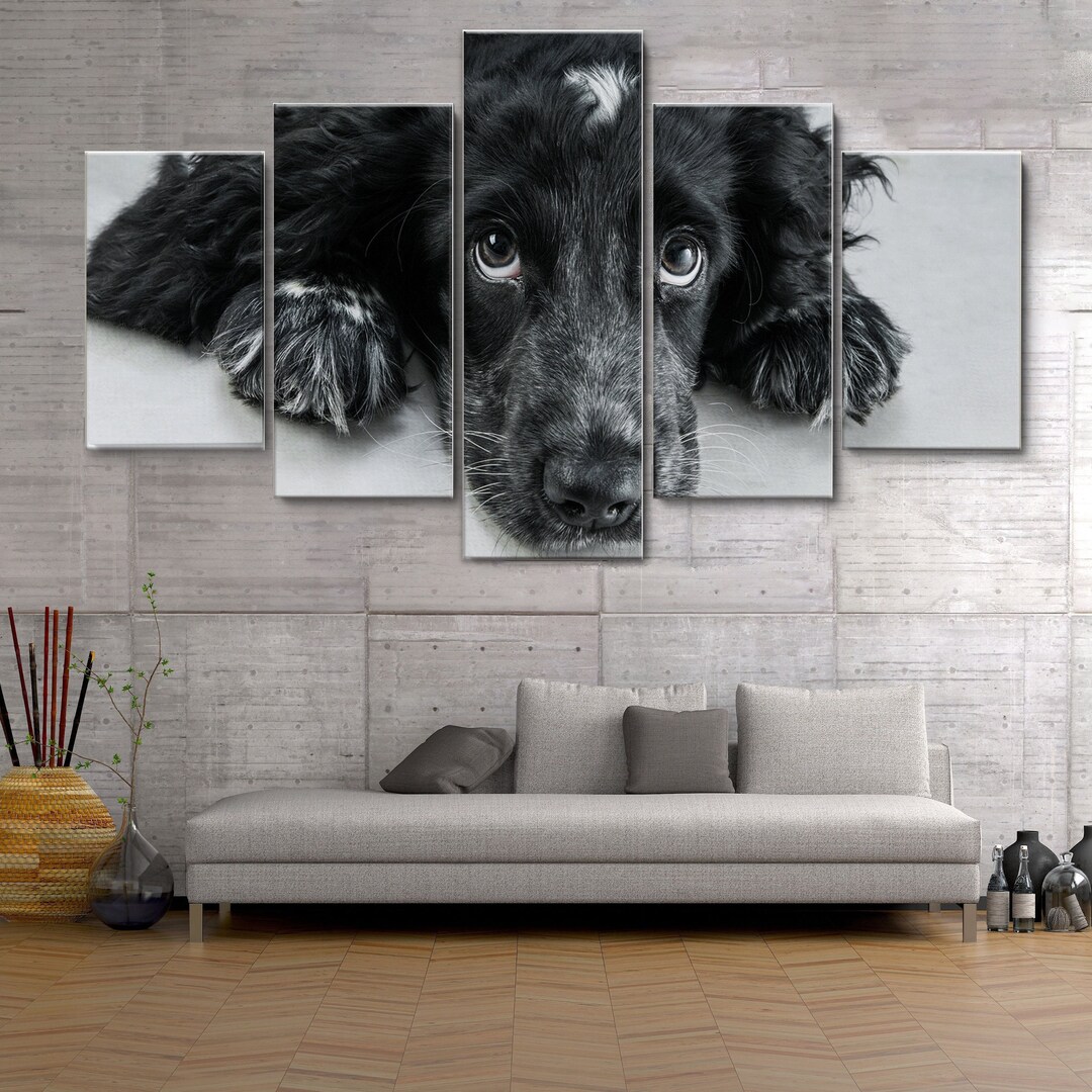 English Cocker Spaniel 5 Piece Canvas Wall Art, Large Framed Wall Art ...