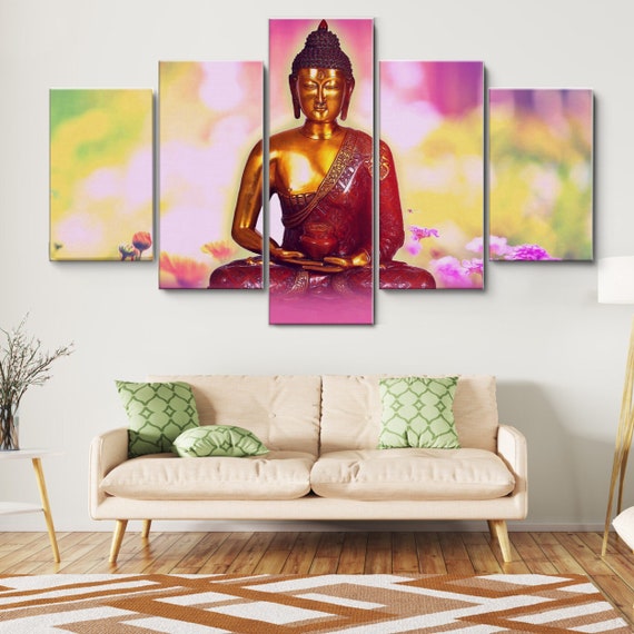 Tibetan Buddha Art 5 Piece Canvas Wall Art Large Framed 5 - Etsy
