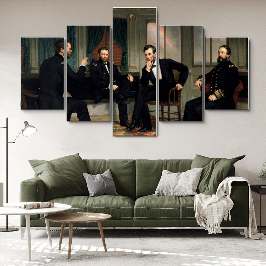 The Peacemakers, Abraham Lincoln at Civil War 5 Piece Canvas Wall Art ...