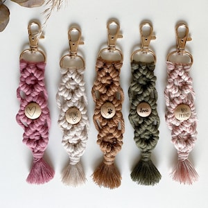 Macramé sleutelhanger met houten kraal | Sleutelhanger | Telefoonketen | Sleutelhanger | Cadeau rijbewijs | Cadeau verjaardag
