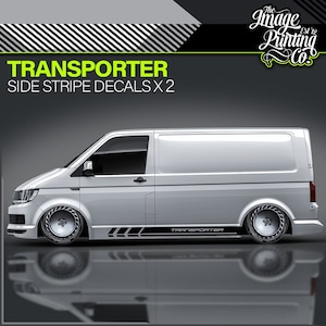 VW Transporter Side Stripe Decal Kit V1 - T4 T5 T6 - Stripes - Stickers - TCR - Camper Modifications - Stanced - Customizations - Graphics