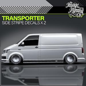 VW Transporter Side Stripe Decal Kit V6 - T4 T5 T6 - Stripes - Stickers - TCR - Camper Modifications - Stanced - Customizations - Graphics