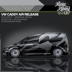 VW Caddy Vinyl Decals Camo Kit - Air-Release - Partial Wrap - ABT - Stickers - Camper Modifications - Stanced - Customised - Personalised