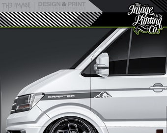 Crafter Front Wing Vinyl Decal Kit V4 - Mountain Design - Stickers - TCR - Camper Van Modifications - Customizations - Graphics - Explore