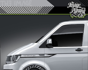 Fits VW T4 T5 T6 Transporter - Wing Stripe Decals Camper Van