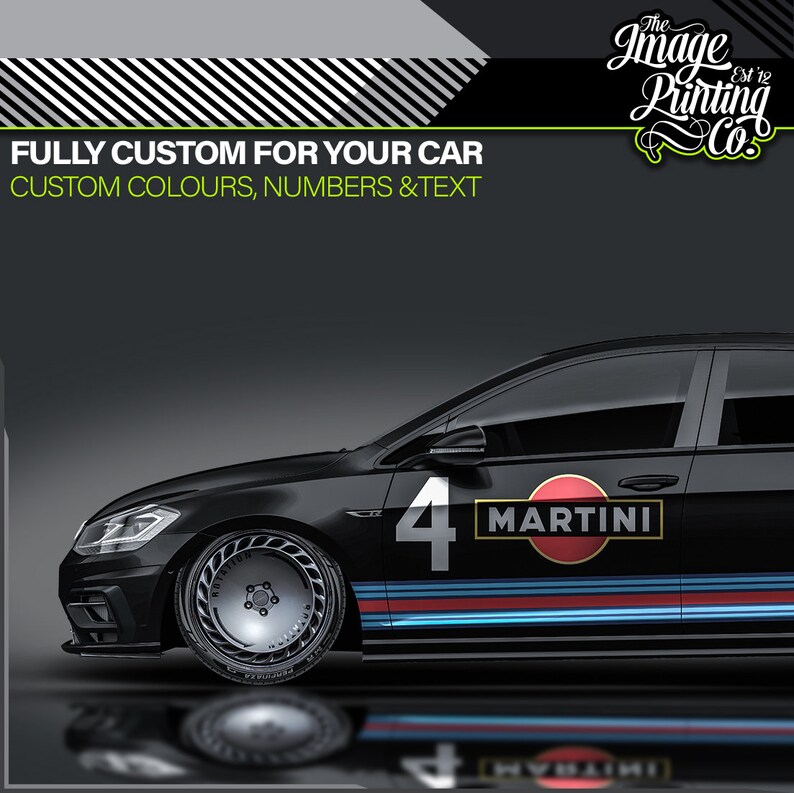 Custom Medium Martini Racing Decal Kit - Air-release Vinyl - Racing ...