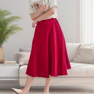 Summer Elastic Waist Skirt Organic Cotton Gauze Skirt Casual Loose A-line Muslin Skirts Flowy Midi Skirts Customized Plus Skirt Boho Skirt