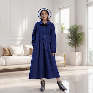 Women’s Vintage Inspired Corduroy Midi Pinafore Dress for Women 5717 Women’s Vintage Inspired Corduroy Midi Pinafore Dress for Women 5717