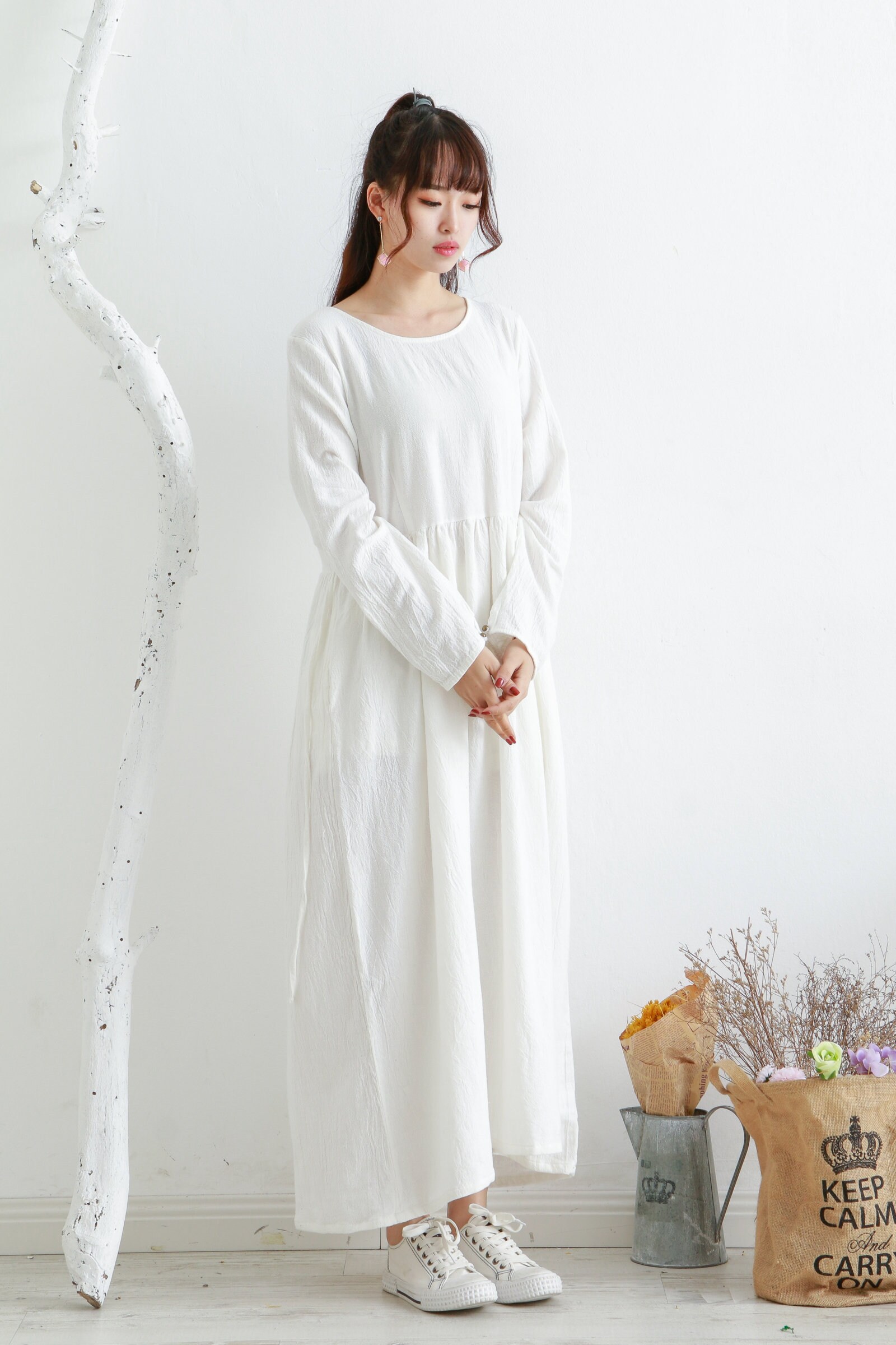 long cotton dress Emy Supima Light Pink depending on the occasion Celandine Kallie 100% Cotton Gauze