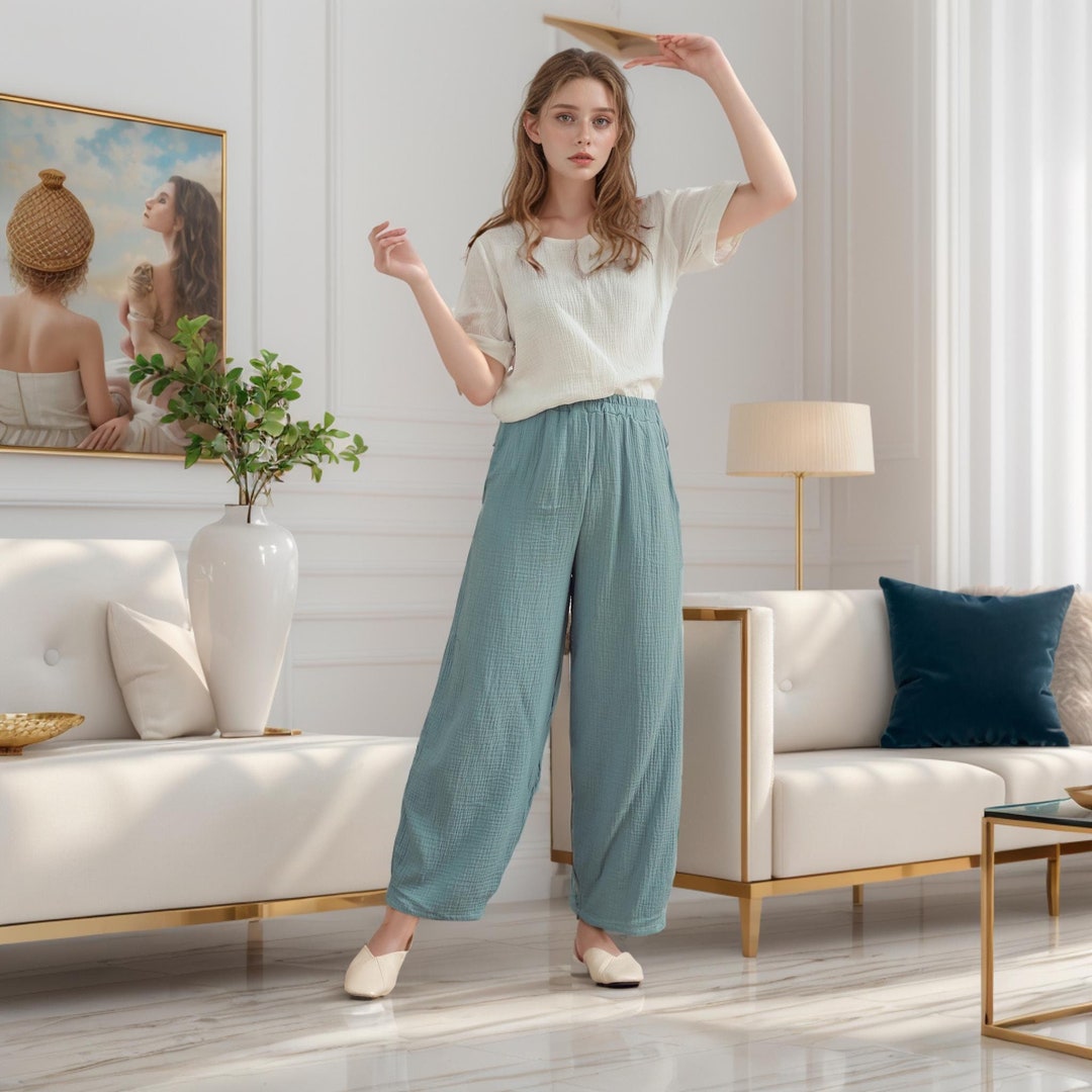 Side Cloth Elastic Pants