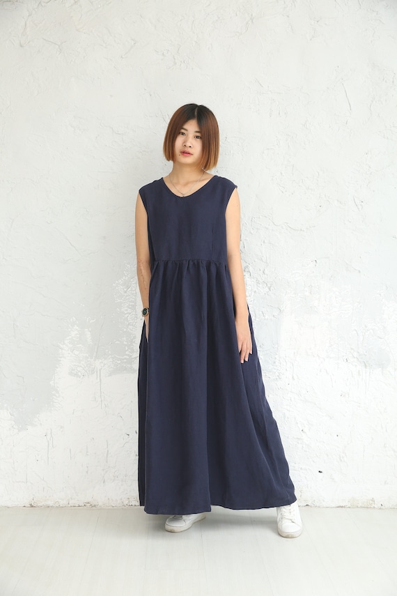 Clearance Summer Cotton Dress Casual Loose Soft Dresses Long sleeves Maxi Dress