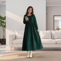 Thick Cotton Corduroy Dress Long Sleeves Tunics Dress Loose Warm Dress Customized Shirt Midi Dress Hand Made Plus Winter/Fall Corduroy Robe product logo