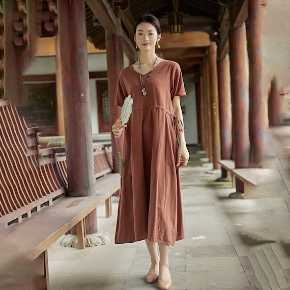 Women Summer Dress Cotton Dress Customized Dress Short Sleeves Dress Midi Dress Plus Size Dress Soft Dress Loose Loose Dress Tunics Women Summer Dress Cotton Dress Customized Dress Short Sleeves Dress Midi Dress Plus Size Dress Soft Dress Loose Loose Dress Tunics