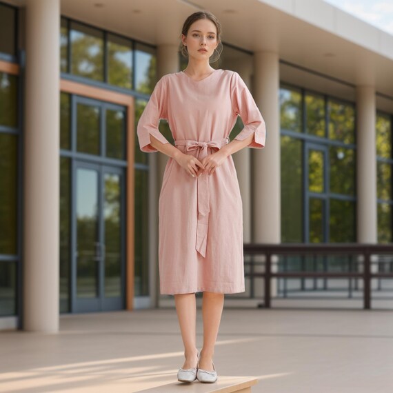 Summer 3/4 Sleeves Dress Cotton Shirt Dress Midi Dress Customized Pockets Dress Plus Dress Linen Spring Fall Dress Casual Loose Soft Tunics Summer 3/4 Sleeves Dress Cotton Shirt Dress Midi Dress Customized Pockets Dress Plus Dress Linen Spring Fall Dress Casual Loose Soft Tunics