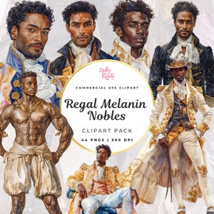 Handsome Nobles Regency Era Clipart Pack, Watercolour Vintage Png, Gentlemen, Royal Graphics, Victorian Time, Junk Journal, Digital Download