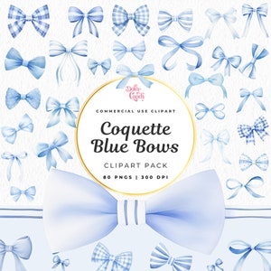 Blau Coquette Ribbon Bow Clipart, Junge Coquette, Aquarell blaue Schleife, PNG Clipart, Ästhetisches T-Shirt Clip Art, Bogen-Designs, Einladung, Kinderzimmer