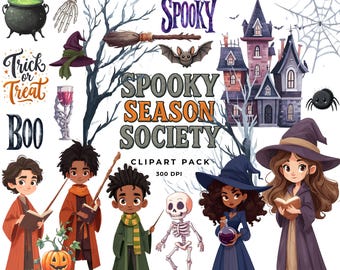 Paquete de imágenes prediseñadas PNG de Halloween, arte gótico espeluznante (descarga digital)
