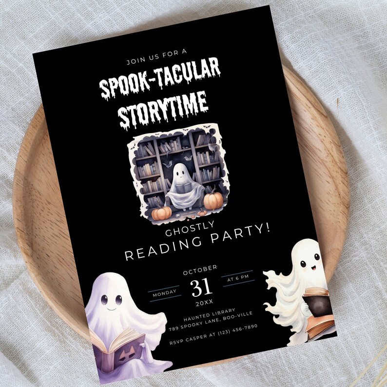 Ghost Reading Book Clipart, Watercolour Png, Retro Halloween, Book ...