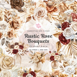 Clipart aquarelle bouquet de fleurs d'automne bohème, fleur bohème, automne confortable, vase beige, neutre, bouquet de roses ivoire, feuilles d'or, palmier séché
