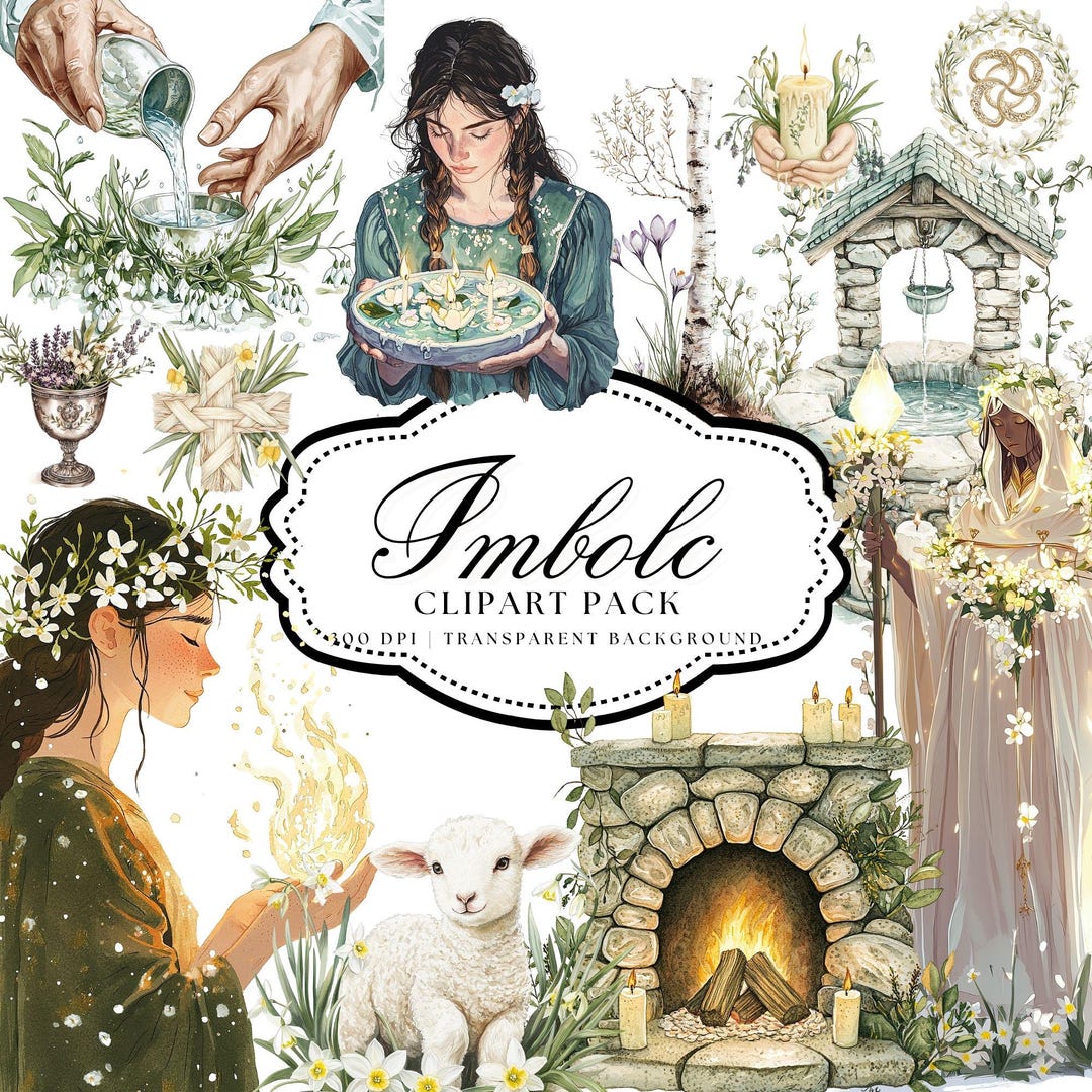 Imbolc Clipart, Brigid, Wiccan, Pagan, Celtic, Witchy Graphics (digital ...