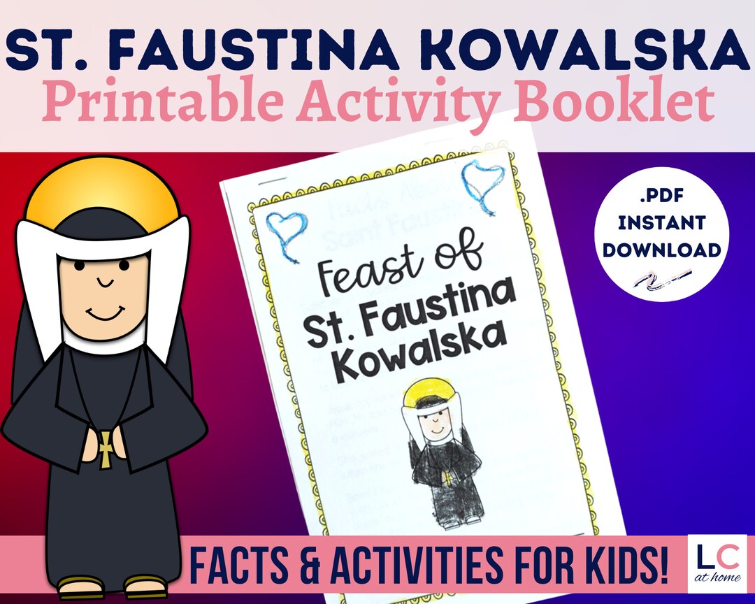 Saint Faustina Kowalska and Divine Mercy Sunday Printable Activity