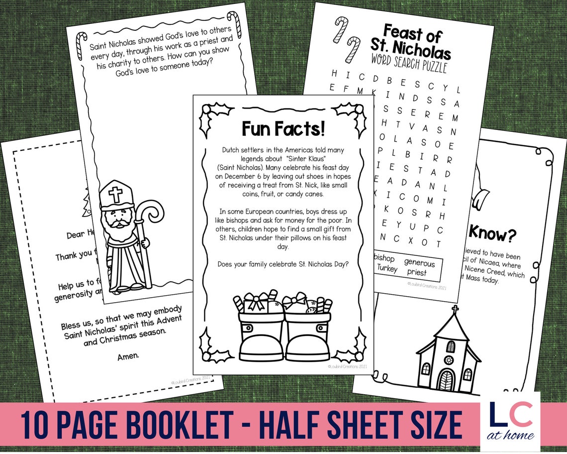 Saint Nicholas Printable Activity Booklet for Catholic Kids St Nick Saint Nicholas Printable Activity Booklet for Catholic Kids St Nick
