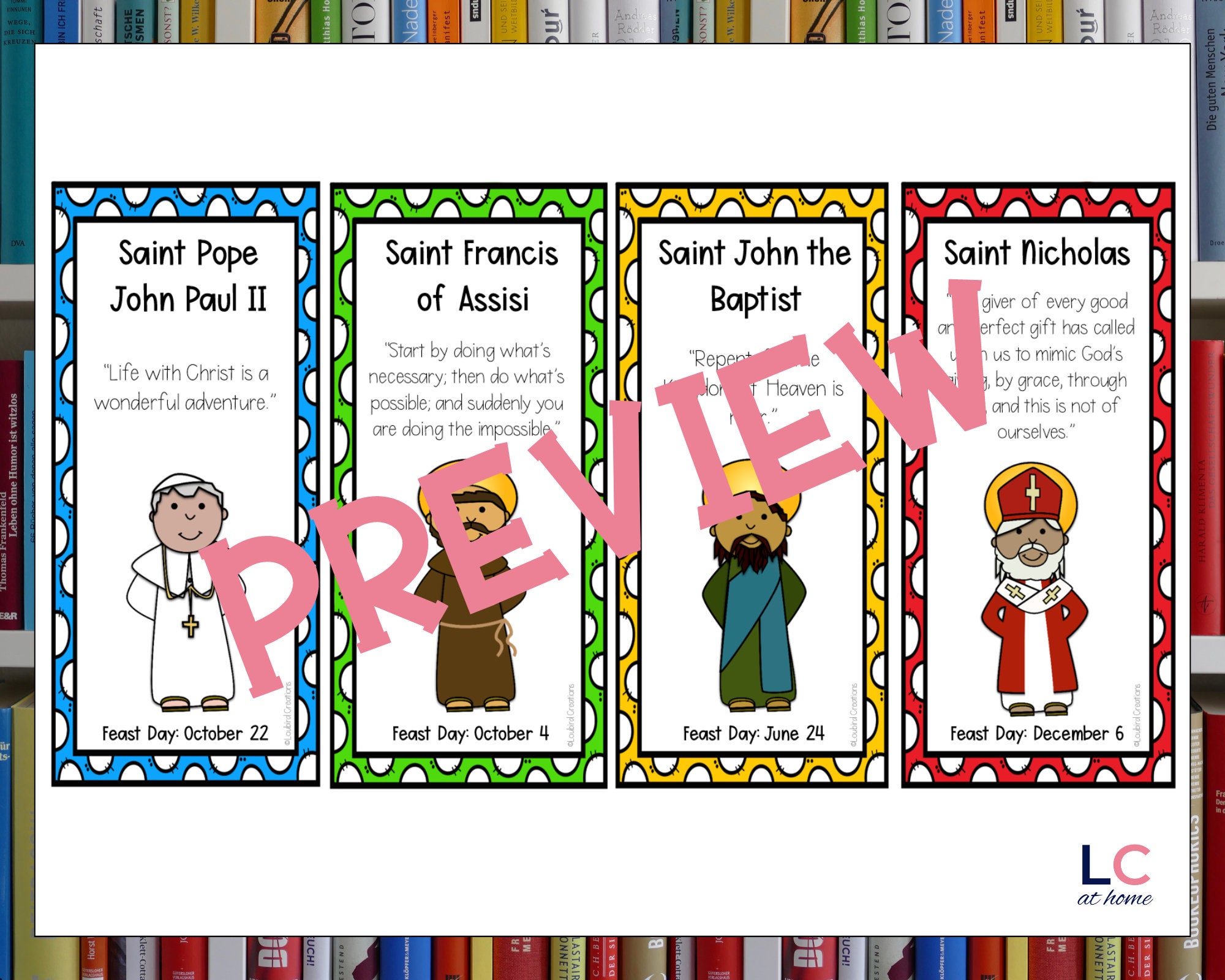 Catholic Saints Printable Bookmarks for Kids | 80 Saints Incentives ...
