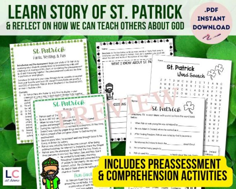 Saint Patrick Writing Activity for Catholic Kids | Story of St Patrick ...