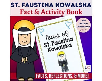 Divine Mercy Sunday Activities for Catholic Kids | Saint Faustina Kowalska Activity Book | Printable Download