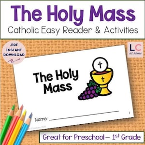 Opuscolo stampabile sulla Santa Messa per bambini cattolici / Attività in chiesa / Schede di discussione sul comportamento / Scuola materna, asilo, 1a scuola domenicale