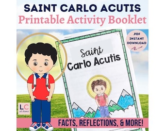 Saint Carlo Acutis Printable Activity Booklet for Catholic Kids | Italian Saints | Eucharistic Miracles