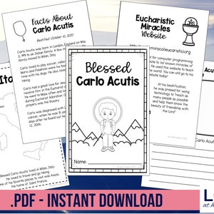 Blessed Carlo Acutis Printable Activity Booklet for Catholic Kids ...