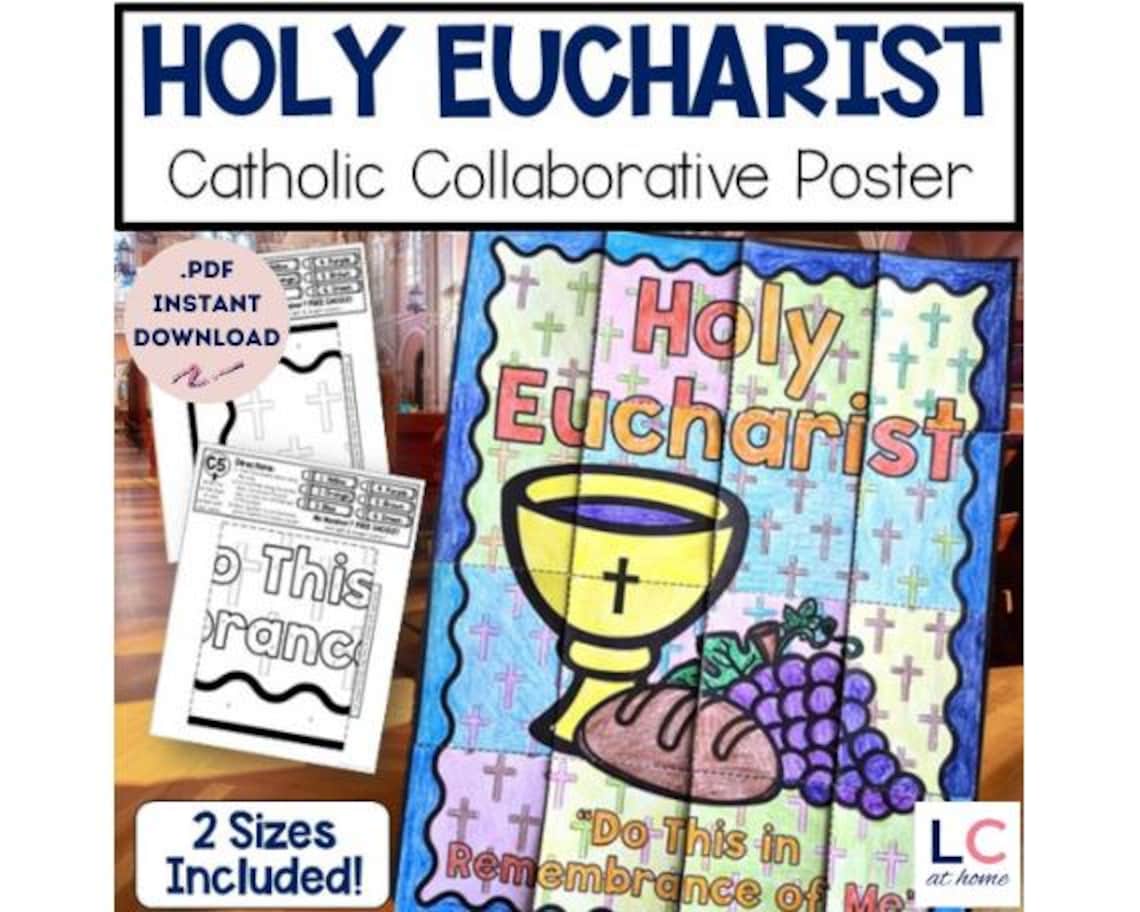 Holy Eucharist Collaborative Poster | Catholic First Communion Activity ...