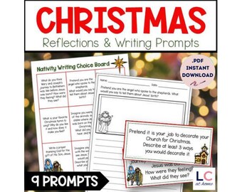 Christmas Reflections and Writing Prompts for Kids | Advent Activity | 2nd 3rd 4th Grade Sunday School