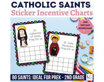 Catholic Saints Sticker Charts | Reward Tracker (Digital Download)