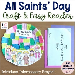 Litany of the Saint Easy Reader and Craft | All Saints Day Preschool Activity | Intercessory Prayer Introduction | Catholic Sunday School
