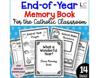 End of Year Memory Book for the Catholic Classroom | Last Week of School Keepsake Project | Catholic Sunday School