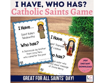 Catholic Saints Trivia Game | All Saints Day I Have Who Has Activity | Sunday School
