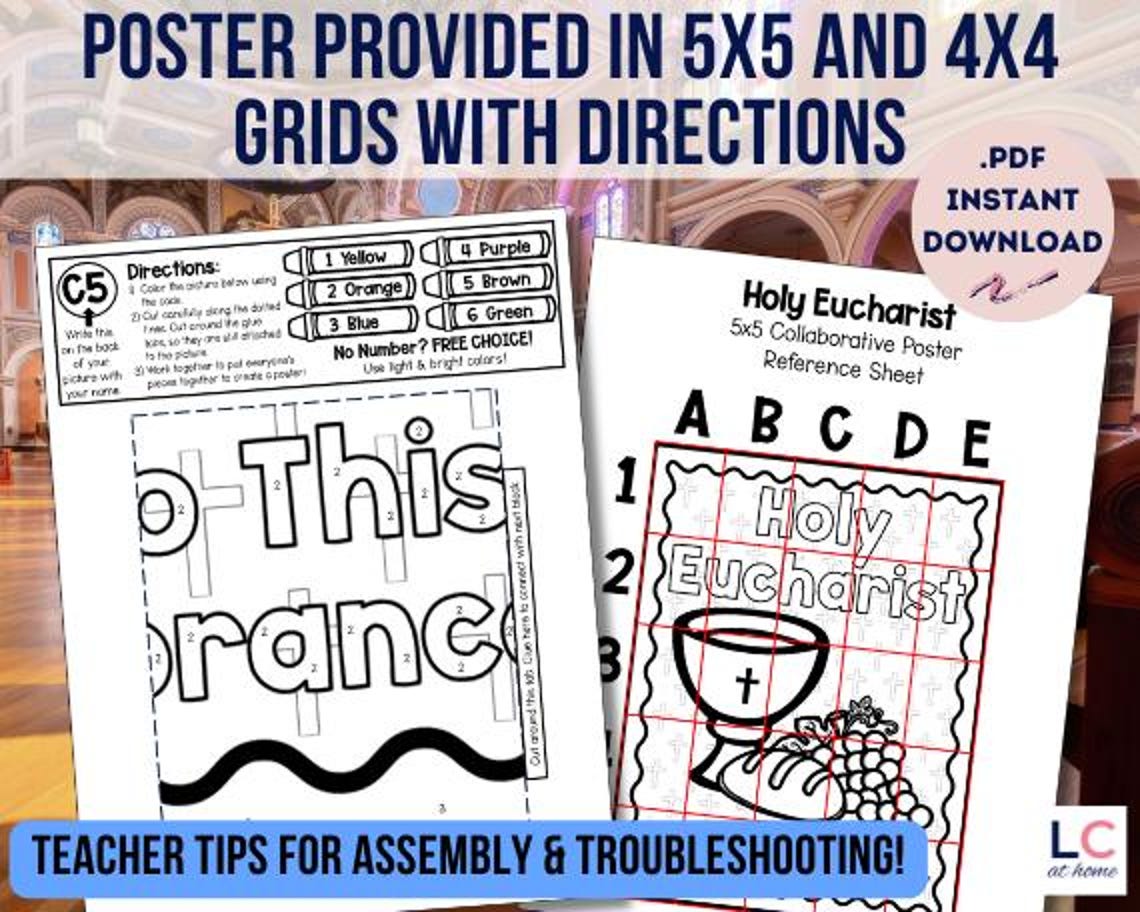 Holy Eucharist Collaborative Poster | Catholic First Communion Activity ...