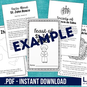 Catholic Saints Printable Booklets for Kids | Monthly Saint Studies Activities Bundle - Etsy