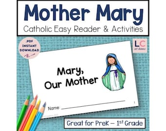 Mary Our Mother Catholic Reader for Kids | Blessed Mother Coloring Activity | Tracing Practice | Sunday School