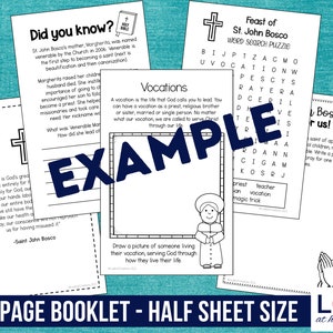 Catholic Saints Printable Booklets for Kids | Monthly Saint Studies Activities Bundle - Etsy