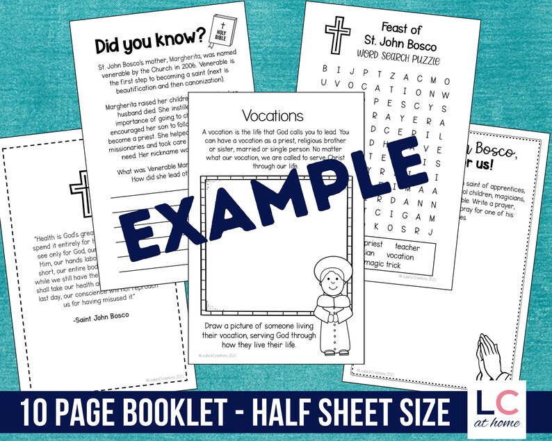 Catholic Saints Printable Booklets for Kids | Monthly Saint Studies Activities Bundle - Etsy
