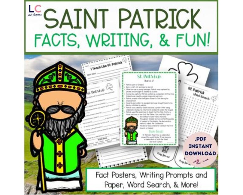 Saint Patrick Writing Activity for Catholic Kids | Story of St Patrick ...
