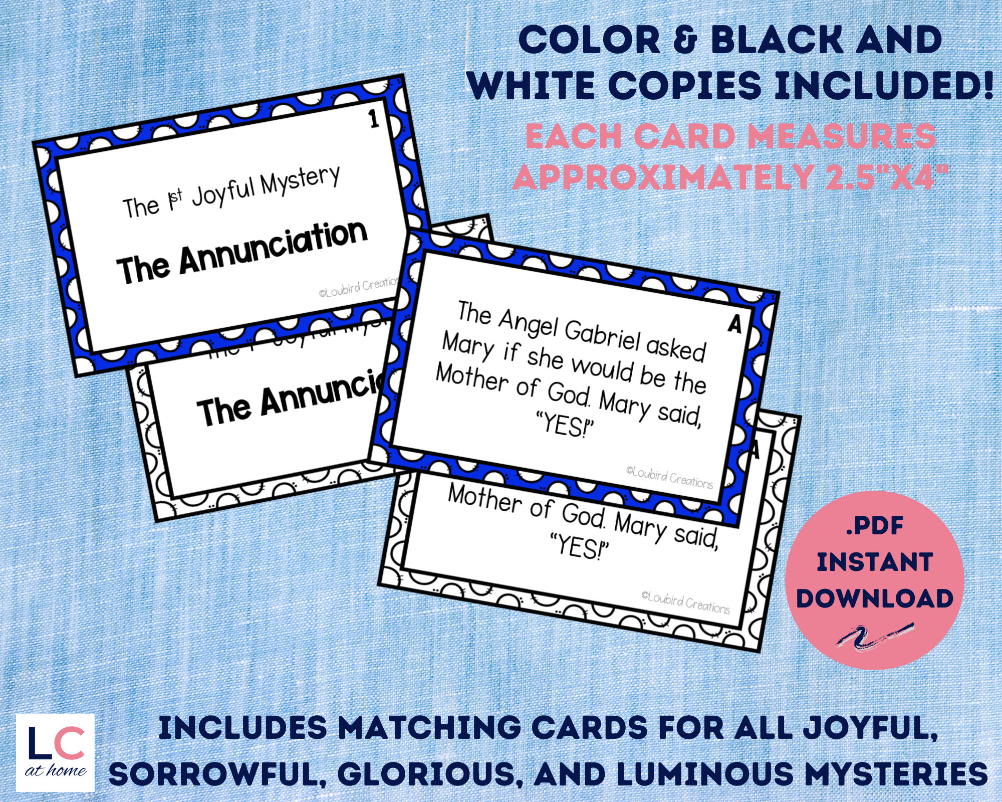 Mysteries of the Holy Rosary Matching Game Activity | Catholic | Rosary ...